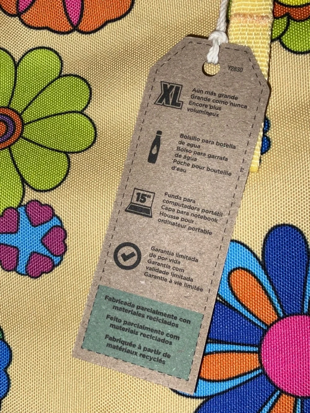 Jansport Crosstown Backpack. Power to the Flower. NWT